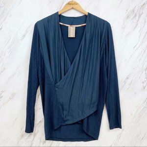 Anthropologie Dolan Navy Blue Wrap Top